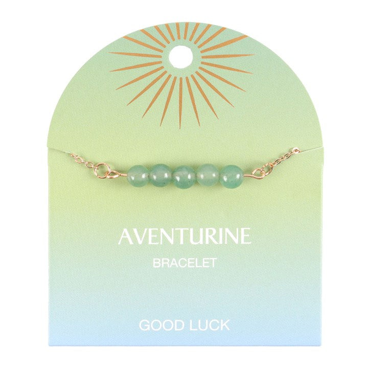 Aventurine Crystal Beaded Chain Bracelet