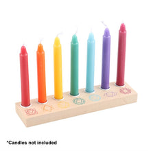 Load image into Gallery viewer, Seven Charkas Wooden Energy Spell Candle Holder