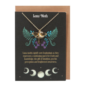 Luna Moth Necklace and Card