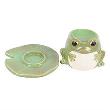 Load image into Gallery viewer, Frog Shaped Oil Burner on Lily Pad.