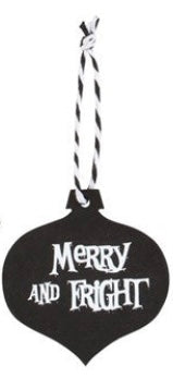 Merry and Fright Christmas Hanging Sign