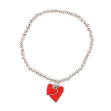 Load image into Gallery viewer, All You Need Is Love Beaded Heart Charm Bracelet