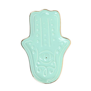 Blue Hamsa Hand Incense Stick Holder