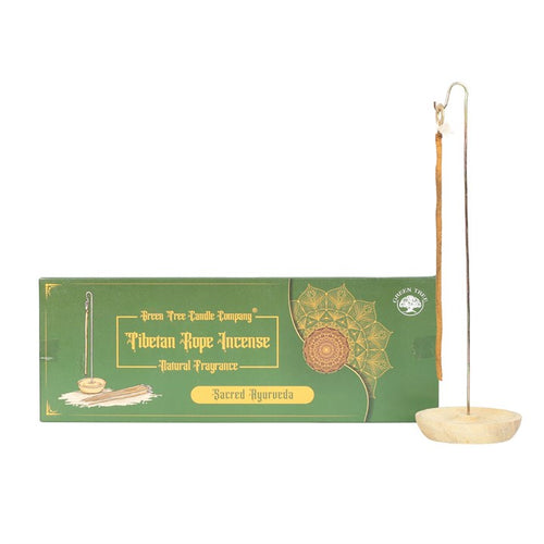 Sacred Ayurveda Tibetan Rope Incense With Holder