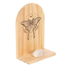 Load image into Gallery viewer, Natural Luna Moth Wooden Incense Holder Shelf