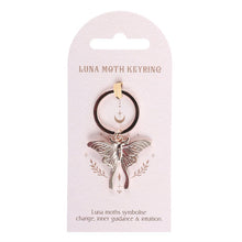 Load image into Gallery viewer, Light Luna Moth Keyring