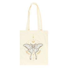 Load image into Gallery viewer, Light Luna Moth Polycotton Tote Bag