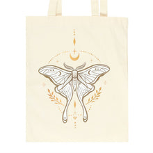 Load image into Gallery viewer, Light Luna Moth Polycotton Tote Bag