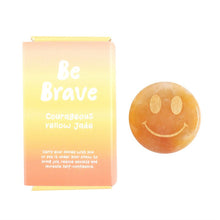 Load image into Gallery viewer, Be Brave Yellow Jade Happy Face Crystal