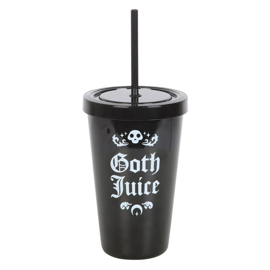 Goth Juice Plastic Tumbler With Straw