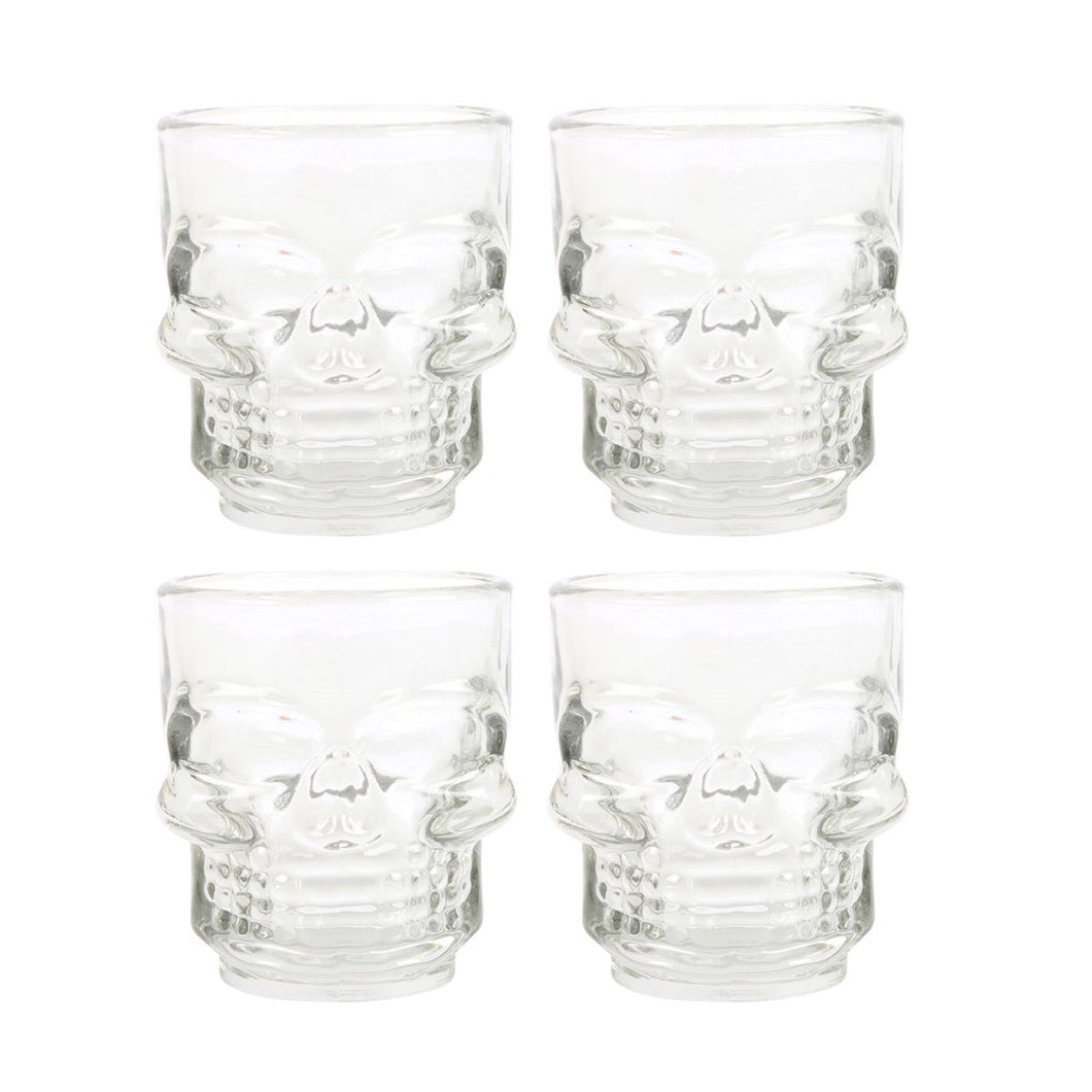 Set Of 4 Skull Shot Glasses