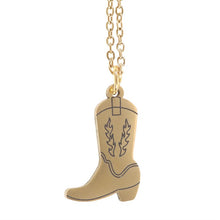 Load image into Gallery viewer, Cowboy Boot Necklace on Greeting Card