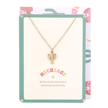 Load image into Gallery viewer, Cactus Necklace on Greeting Card