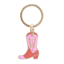 Load image into Gallery viewer, Pink Cowboy Boot Keyring