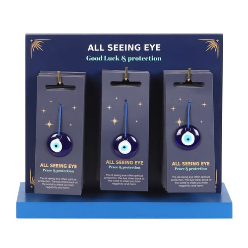 Set of 24 All Seeing Eye Hanging Protection Glass Charms