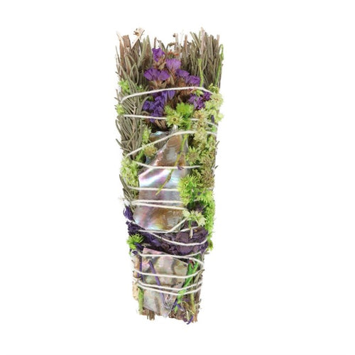 Smudge Stick with Rosemary, Lavender and Abalone