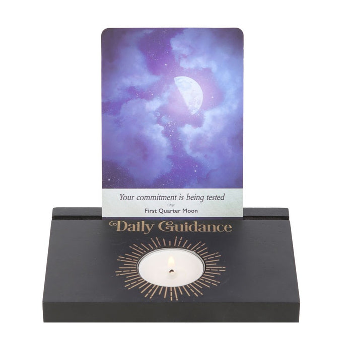 Black Daily Guidance Tarot Card Stand & Tealight Holder
