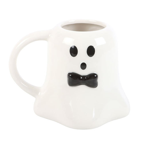 Mr Boo Ghost Shaped Mug With Bow Tie