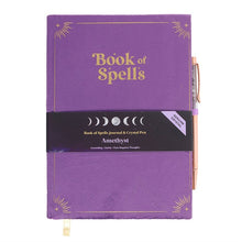 Load image into Gallery viewer, Book of Spells Journal with Amethyst Crystal Pen