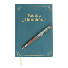 Load image into Gallery viewer, Book of Abundance Journal with Green Aventurine Crystal Pen