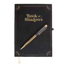 Load image into Gallery viewer, Book of Shadows Journal with Black Obsidian Crystal Pen