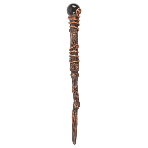 Protection Black Obsidian Crystal Wand with Pouch