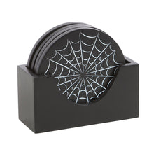 Load image into Gallery viewer, Black Spiderweb Coaster Set