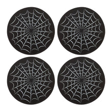 Load image into Gallery viewer, Black Spiderweb Coaster Set