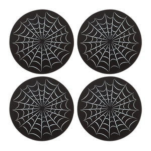 Black Spiderweb Coaster Set