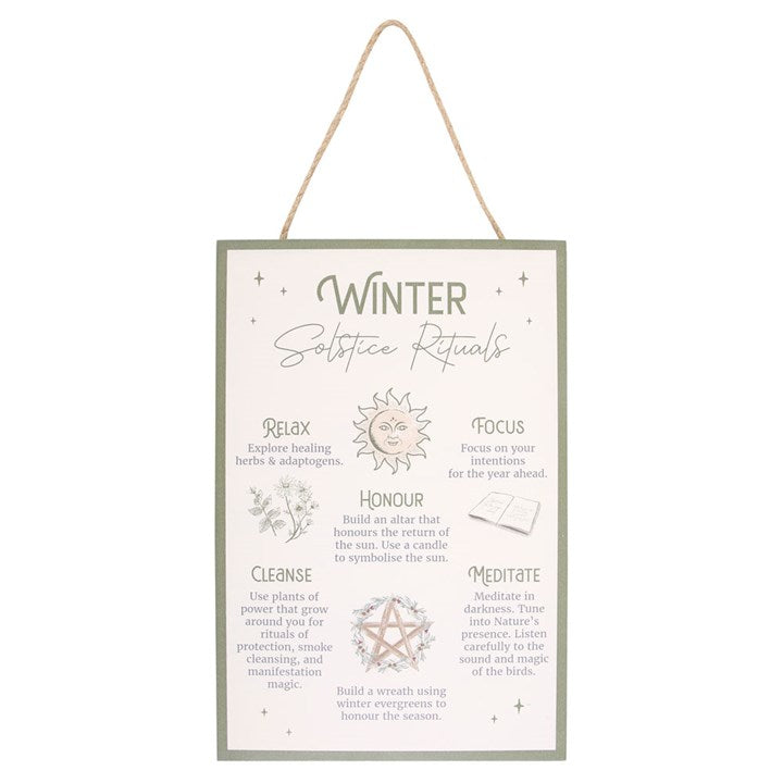 Winter Solstice Rituals MDF Hanging Sign