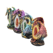 Load image into Gallery viewer, Geode Keepers set of 4 Light-Up Dragon Crystal Figurines