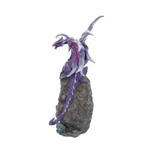 Amethyst Custodian Fantasy Purple Dragon Sitting On A Geode