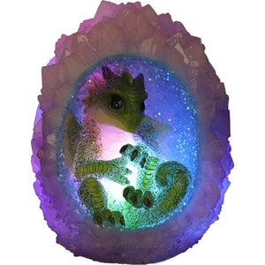 Green Geode Nest Illuminating Figurine