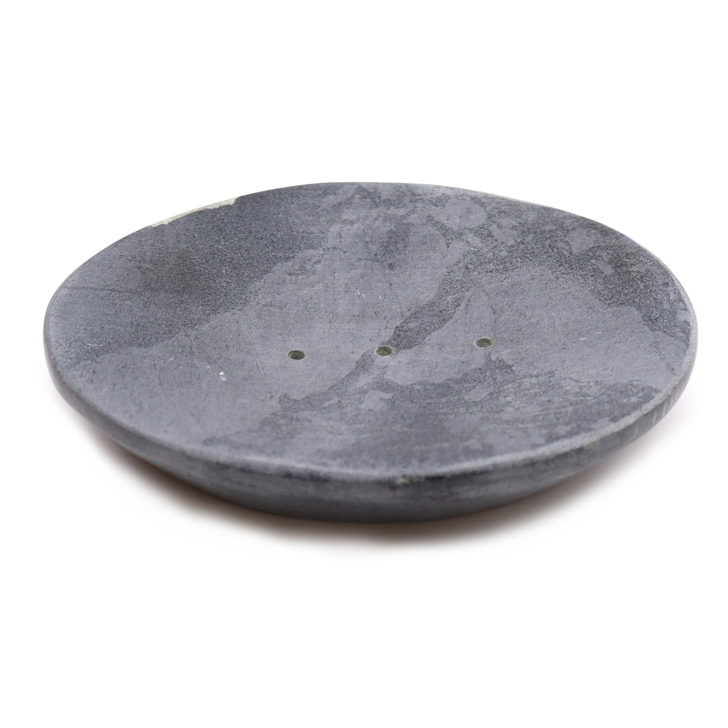 Grey Soapstone Oval Soap Dish