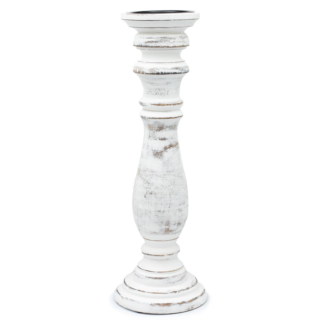 Large Whitewash Classic Candle Stand