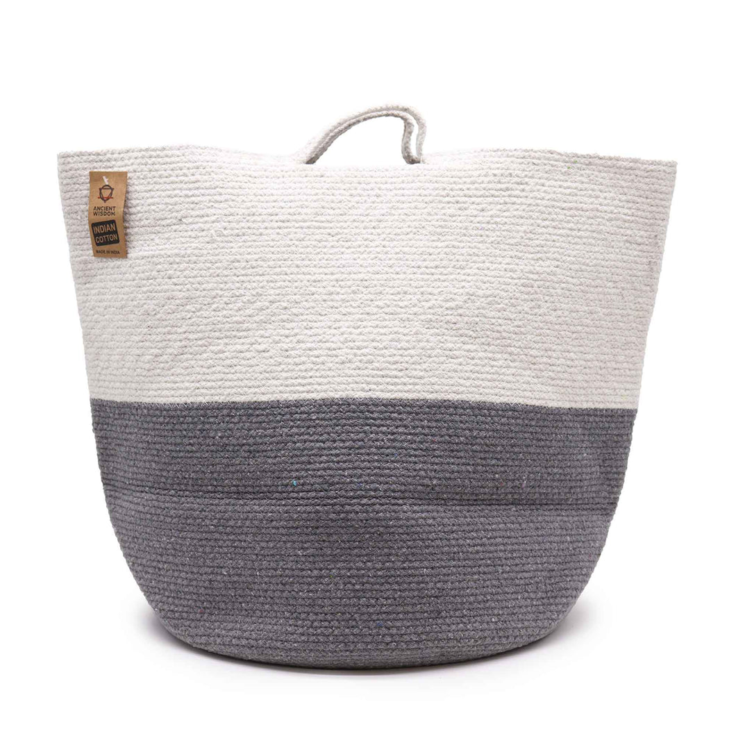 Grey Cotton Rope Laundry/Storage Big Basket