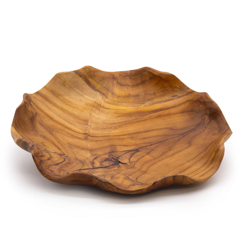 Smooth Round Teakwood Fruit Bowl