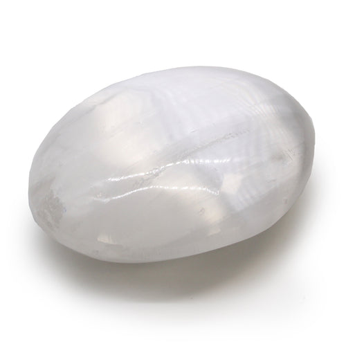 White Selenite Palm Stone