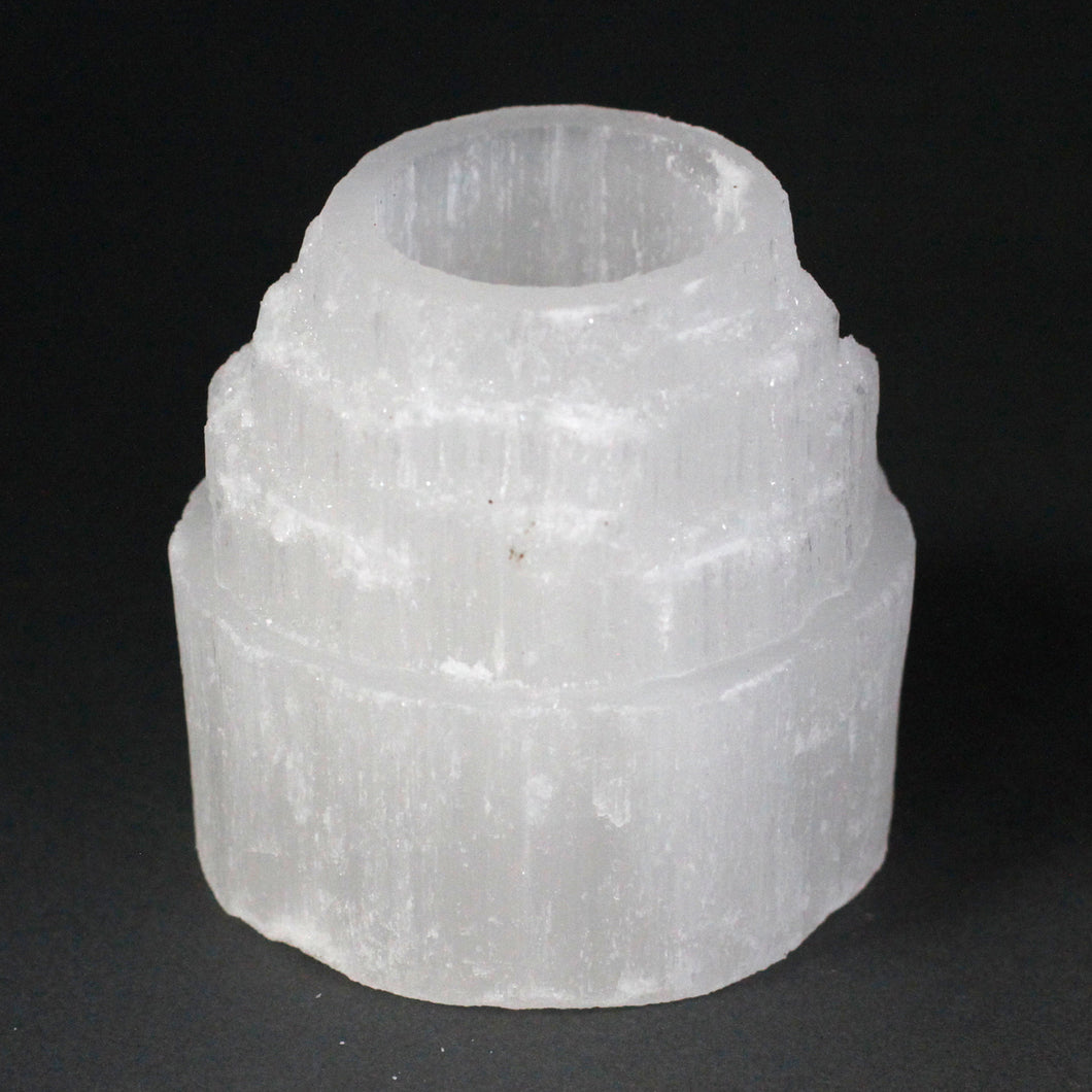 Selenite Mountain Tea Light Holder