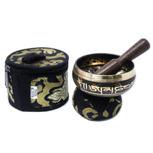 Load image into Gallery viewer, Black Mini Singing Bowl Gift Set