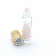 Load image into Gallery viewer, Rose Quartz Crystal Essential Oil Roller Bottle