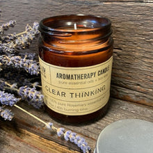 Load image into Gallery viewer, Clear Thinking Aromatherapy Candle.  Made with 100% pure Rosemary essential oil.  These Vegan Aromatherapy Candles are made with Pure Essential Oils and Natural Soy Wax.