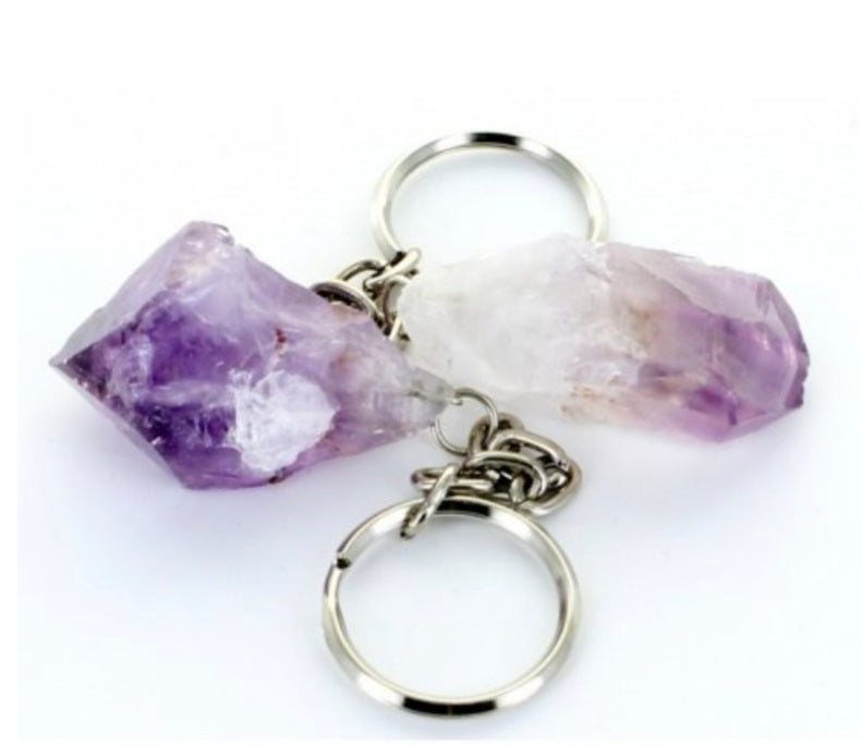 Amethyst Point Keyring.  Amethyst is cleansing and deeply healing. Amethyst is known as 